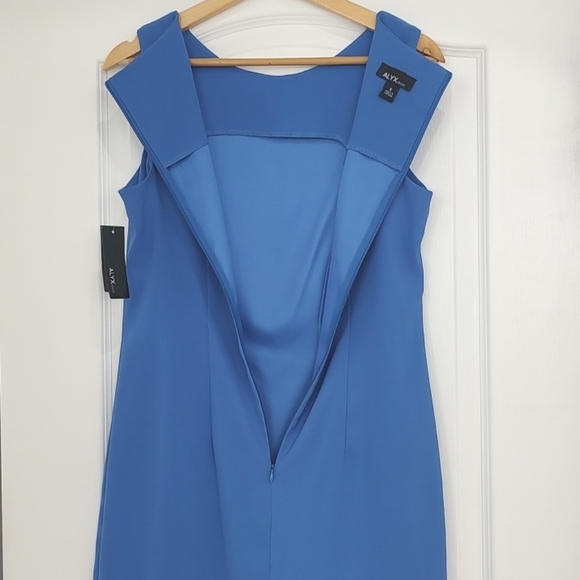 New ALYX Sleeveless Stretch Fitted Sheath Dress Pacific Blue Size 6 NWT - Picture 6 of 9